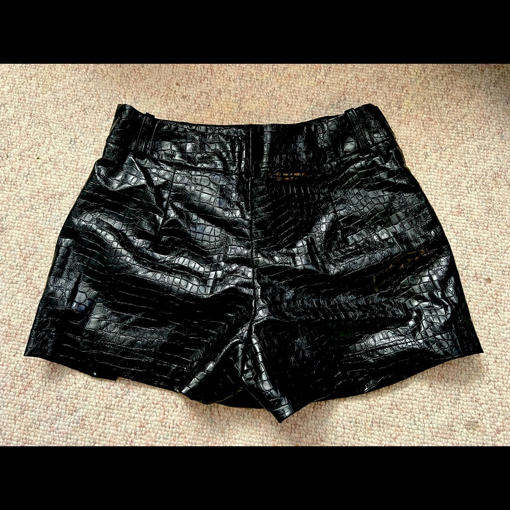 Faux Croc Leather Skort